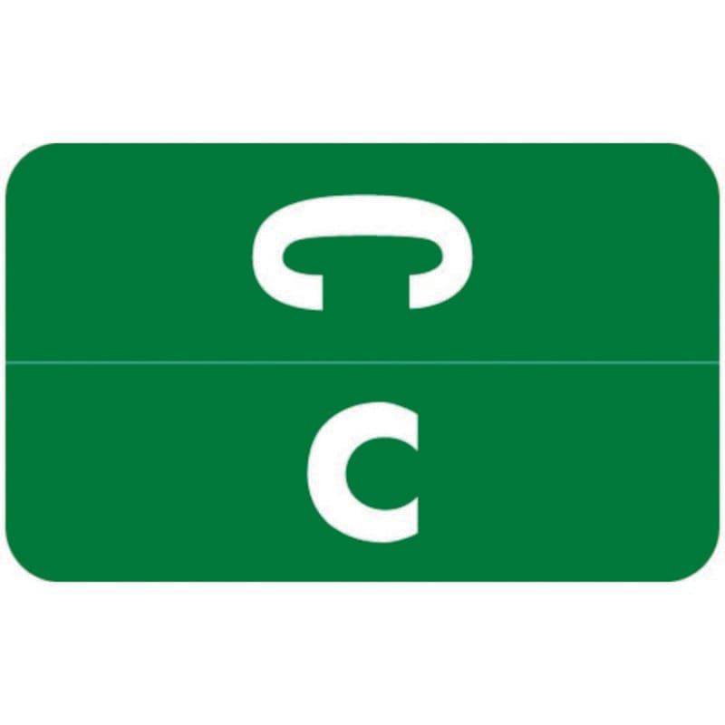 Smead Compatible "C" Labels, Polylaminated Stock, 1" X 1-5/8" Individual Letters - Rolls of 250