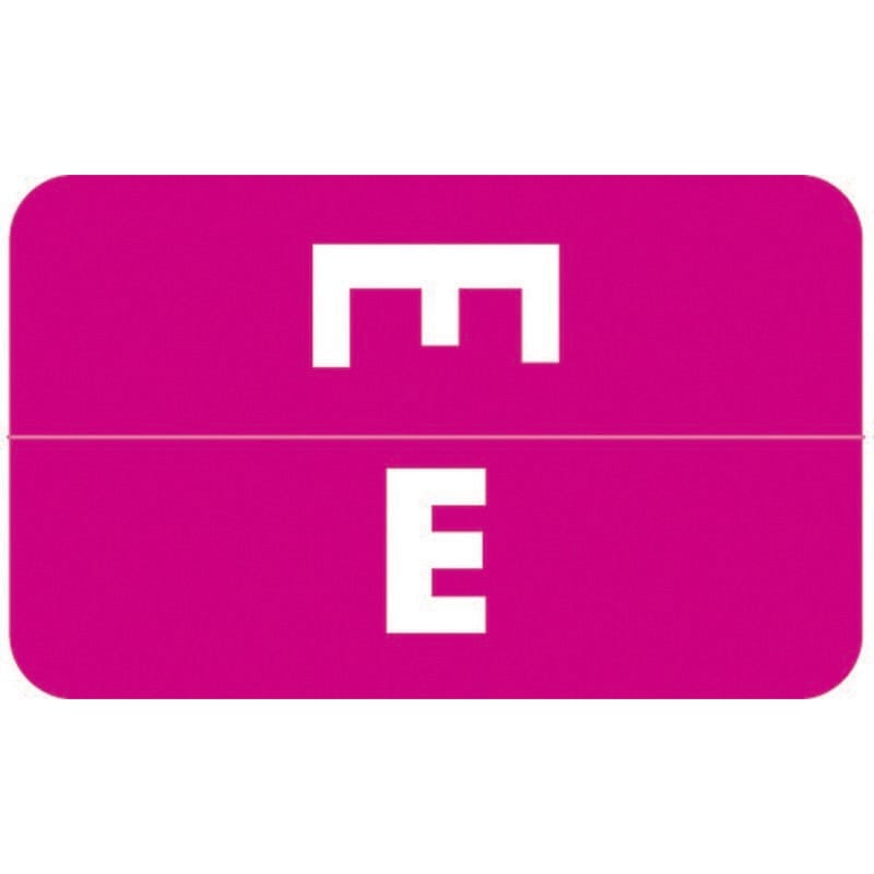Smead Compatible "E" Labels, Polylaminated Stock, 1" X 1-5/8" Individual Letters - Rolls of 250