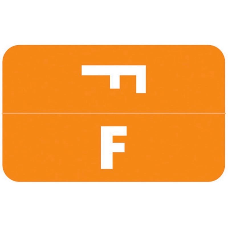 Smead Compatible "F" Labels, Polylaminated Stock, 1" X 1-5/8" Individual Letters - Rolls of 250