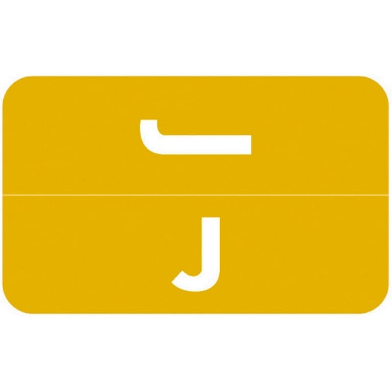 Smead Compatible "J" Labels, Polylaminated Stock, 1" X 1-5/8" Individual Letters - Rolls of 250