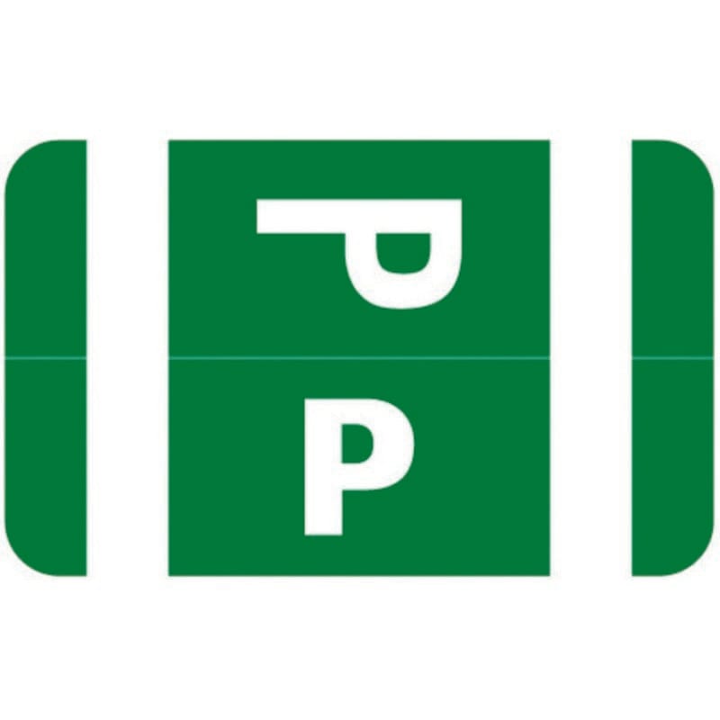 Smead Compatible "P" Labels, Polylaminated Stock, 1" X 1-5/8" Individual Letters - Rolls of 250