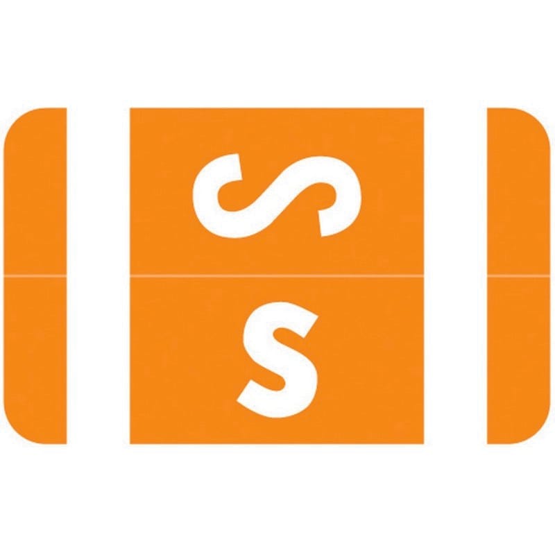 Smead Compatible "S" Labels, Polylaminated Stock, 1" X 1-5/8" Individual Letters - Rolls of 250