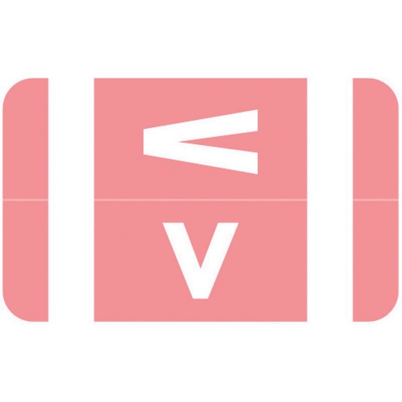 Smead Compatible "V" Labels, Polylaminated Stock, 1" X 1-5/8" Individual Letters - Rolls of 250