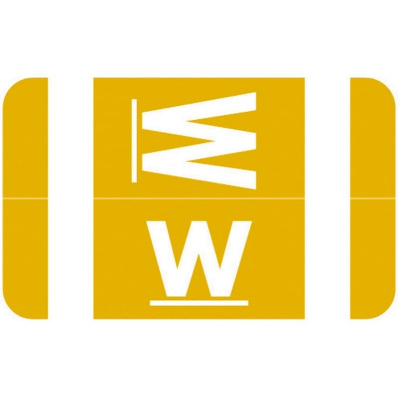 Smead Compatible "W" Labels, Polylaminated Stock, 1" X 1-5/8" Individual Letters - Rolls of 250