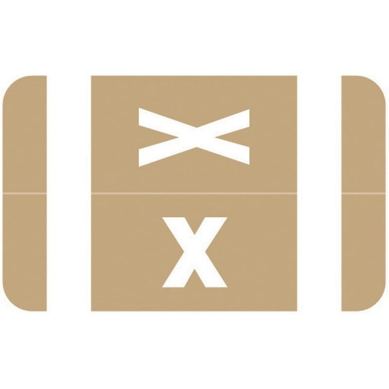 Smead Compatible "X" Labels, Polylaminated Stock, 1" X 1-5/8" Individual Letters - Rolls of 250