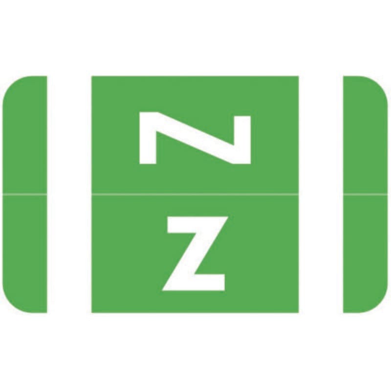 Smead Compatible "Z" Labels, Polylaminated Stock, 1" X 1-5/8" Individual Letters - Rolls of 250