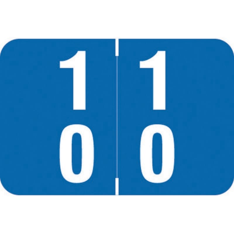 Smead DDS Compatible Double Digit "10" Numeric Labels, Laminated Stock, 1-1/2" x 1" Individual Numbers - Roll of 500