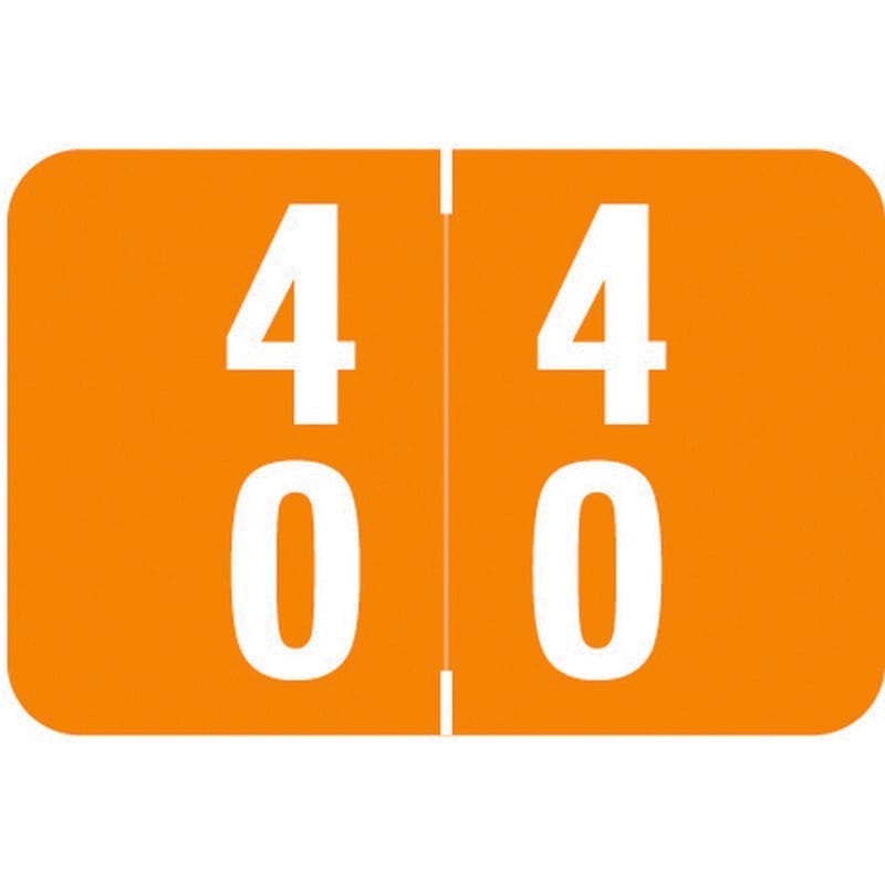Smead DDS Compatible Double Digit "40" Numeric Labels, Laminated Stock, 1-1/2" x 1" Individual Numbers - Roll of 500