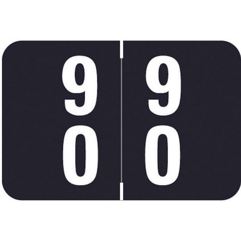 Smead DDS Compatible Double Digit "90" Numeric Labels, Laminated Stock, 1-1/2" x 1" Individual Numbers - Roll of 500
