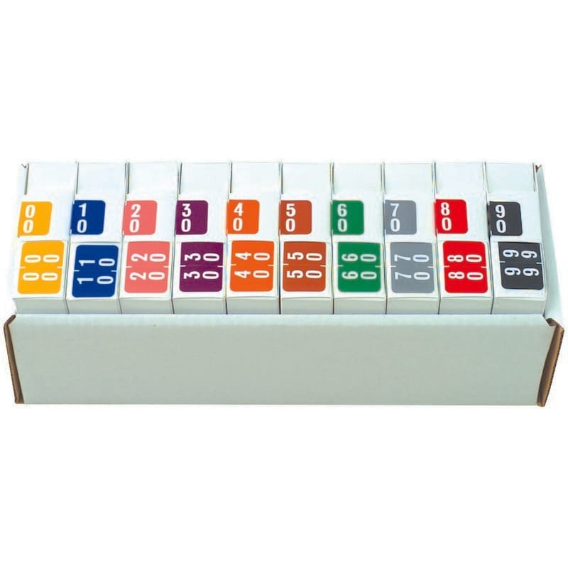 Smead DDS Compatible Double Digit"00-90" Numeric Labels, Laminated Stock, 1-1/2" x 1" Individual Numbers - Roll of 500