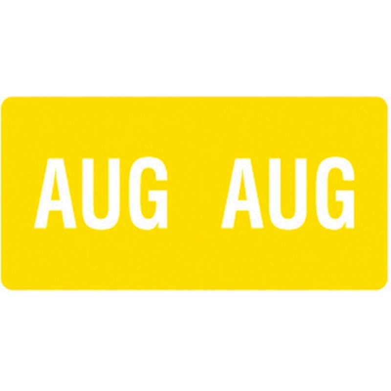 Smead ETS Compatible "Aug" Month Labels, Laminated Stock,1/2" x 1", Individual Months - Pack of 250