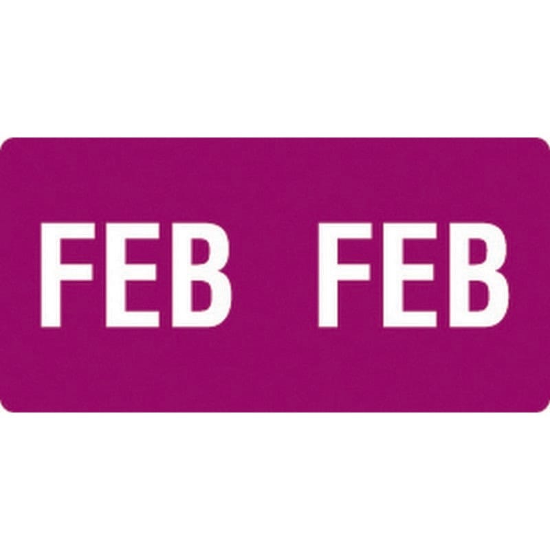Smead ETS Compatible "Feb" Month Labels, Laminated Stock,1/2" x 1", Individual Months - Pack of 250