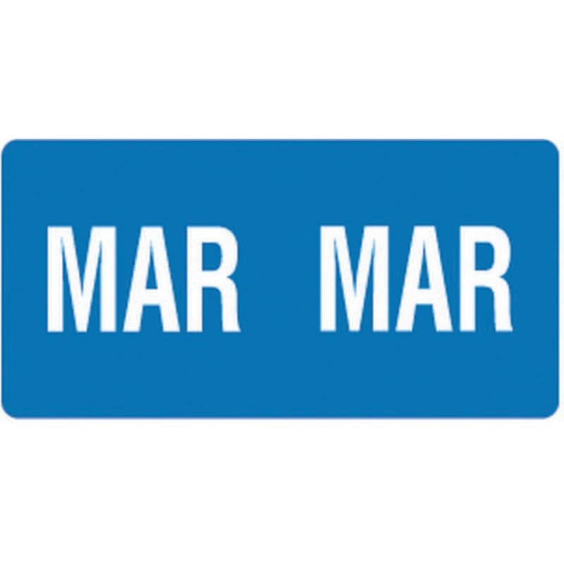 Smead ETS Compatible "Mar" Month Labels, Laminated Stock,1/2" x 1", Individual Months - Pack of 250