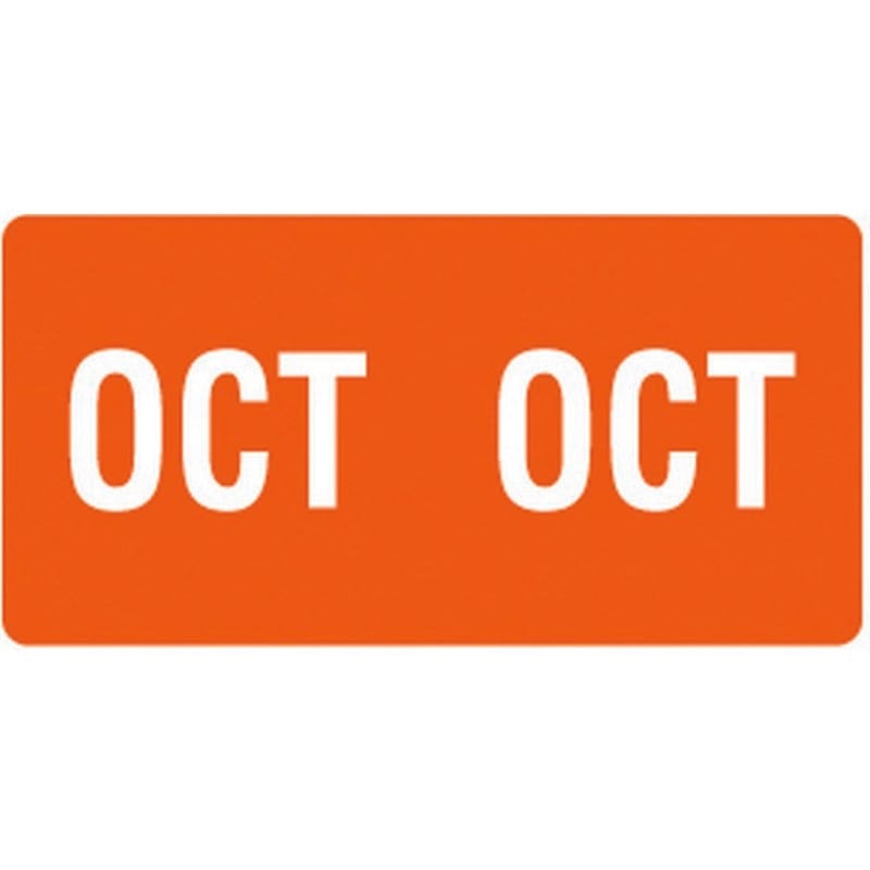 Smead ETS Compatible "Oct" Month Labels, Laminated Stock,1/2" x 1", Individual Months - Pack of 250