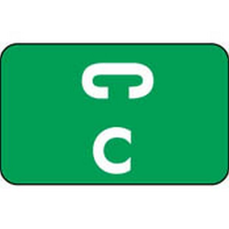 Smead Compatible "C" Labels, Polylaminated Stock, 1" X 1-5/8" Individual Letters - 100 per Pack