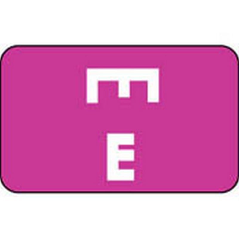 Smead Compatible "E" Labels, Polylaminated Stock, 1" X 1-5/8" Individual Letters - 100 per Pack