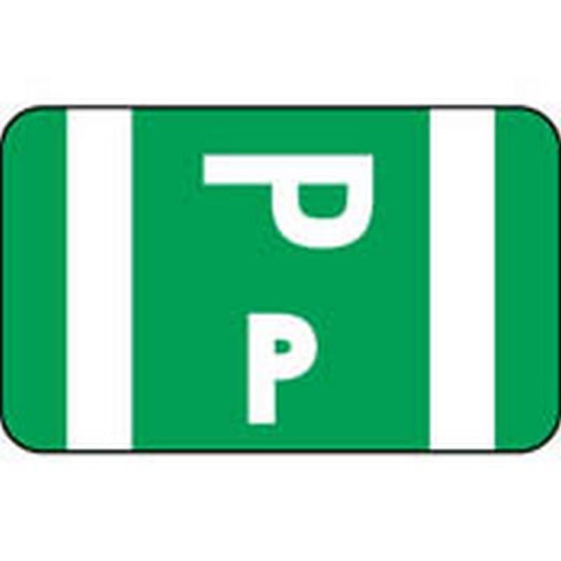 Smead Compatible "P" Labels, Polylaminated Stock, 1" X 1-5/8" Individual Letters - 100 per Pack