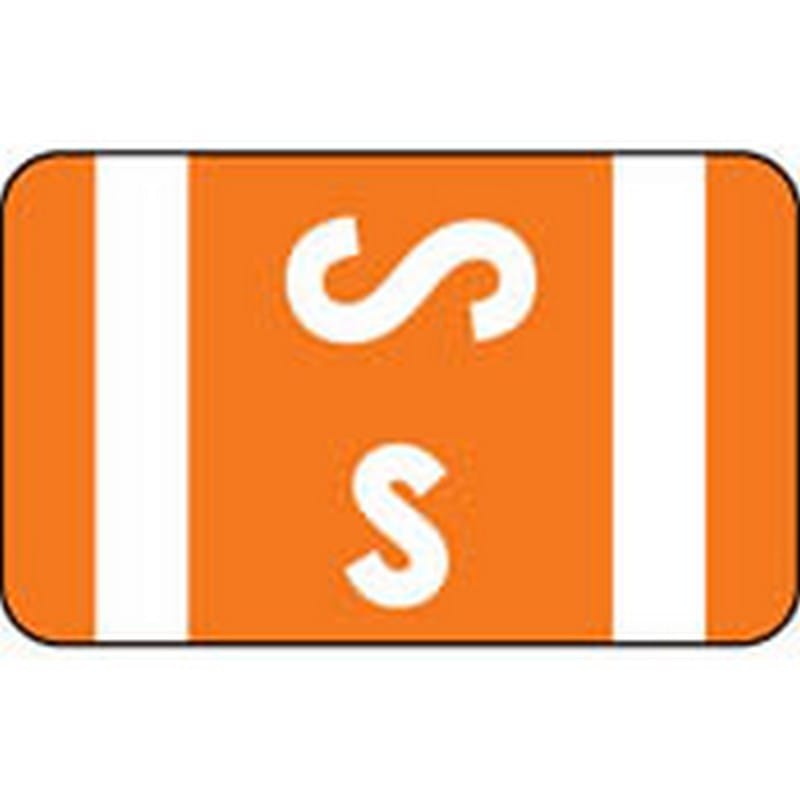 Smead Compatible "S" Labels, Polylaminated Stock, 1" X 1-5/8" Individual Letters - 100 per Pack