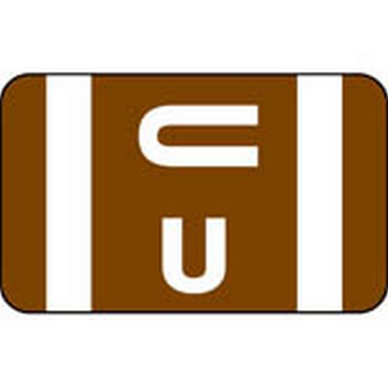 Smead Compatible "U" Labels, Polylaminated Stock, 1" X 1-5/8" Individual Letters - 100 per Pack