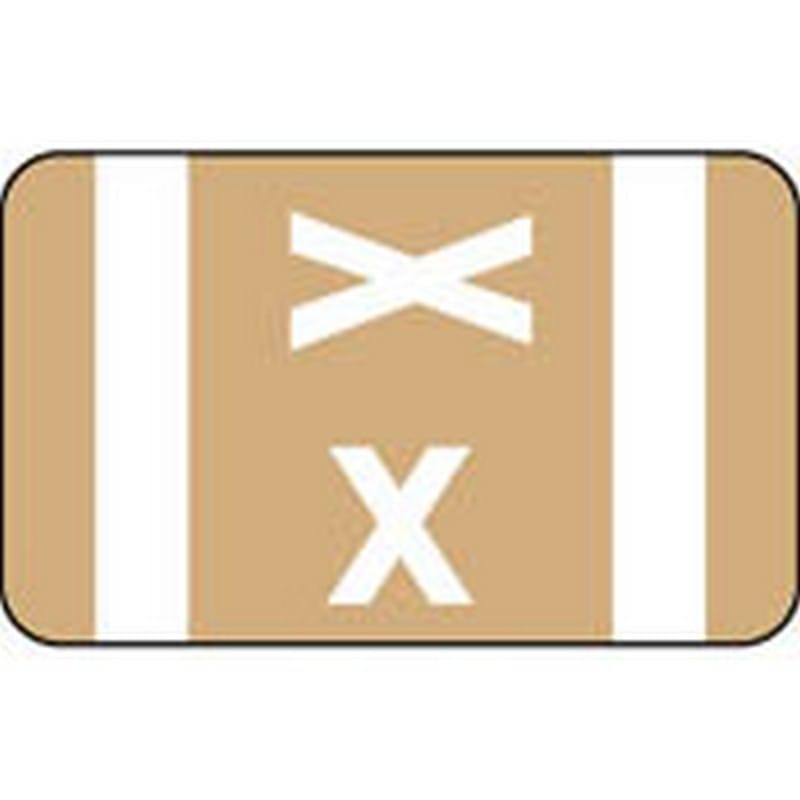 Smead Compatible "X" Labels, Polylaminated Stock, 1" X 1-5/8" Individual Letters - 100 per Pack