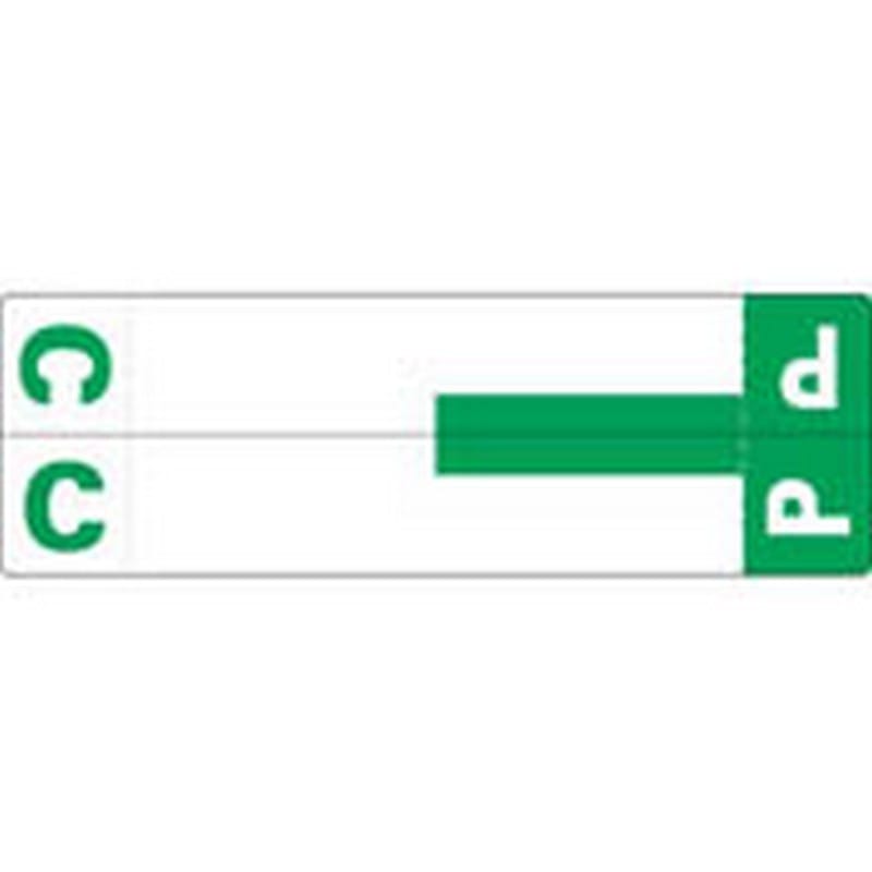 Smead Compatible "CP" Labels, Matte paper Stock, 1-5/32" X 3-5/8" Individual Letters - 100 per Pack