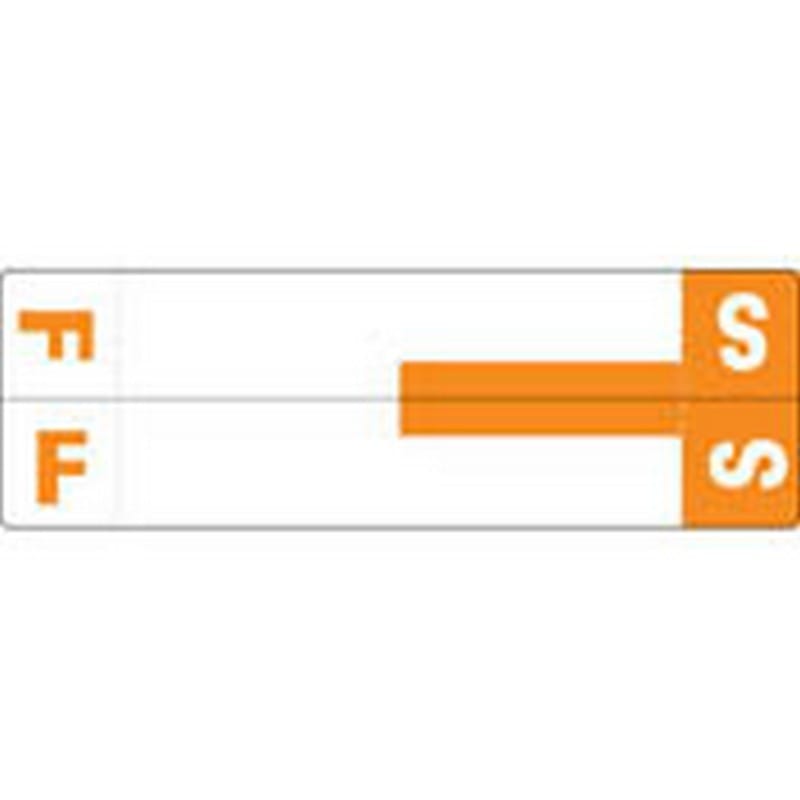 Smead Compatible "FS" Labels, Matte paper Stock, 1-5/32" X 3-5/8" Individual Letters - 100 per Pack