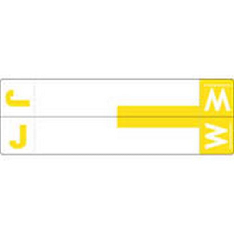 Smead Compatible "JW" Labels, Matte paper Stock, 1-5/32" X 3-5/8" Individual Letters - 100 per Pack