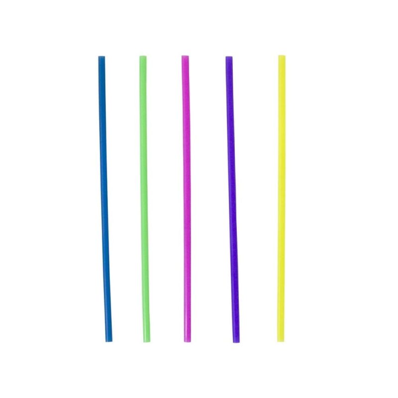 8" Sip and Stir Straw, Assorted Neon (500 per Box, 10 Boxes per Case)