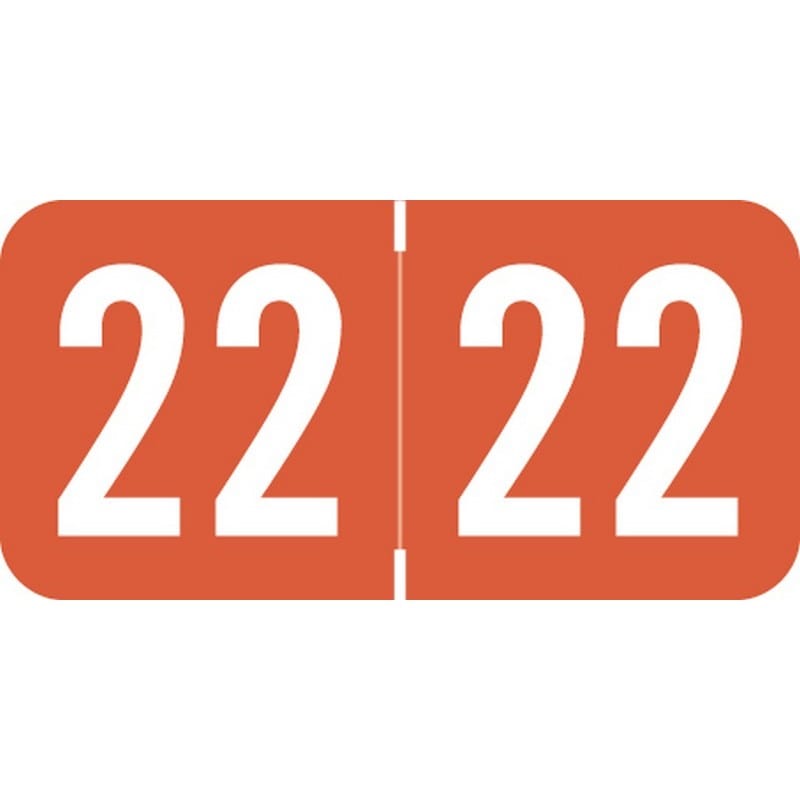 Sav-Tyme Compatible "22" Yearband Labels, Laminated Stock 1-1/2" x 3/4" - 500 per Roll