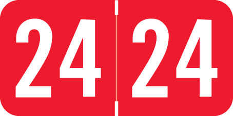 Sav-Tyme Compatible "24" Yearband Labels, Laminated Stock 1-1/2" x 3/4" - 500 per Roll