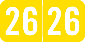 Sav-Tyme Compatible "26" Yearband Labels, Laminated Stock 1-1/2" x 3/4" - 500 per Roll