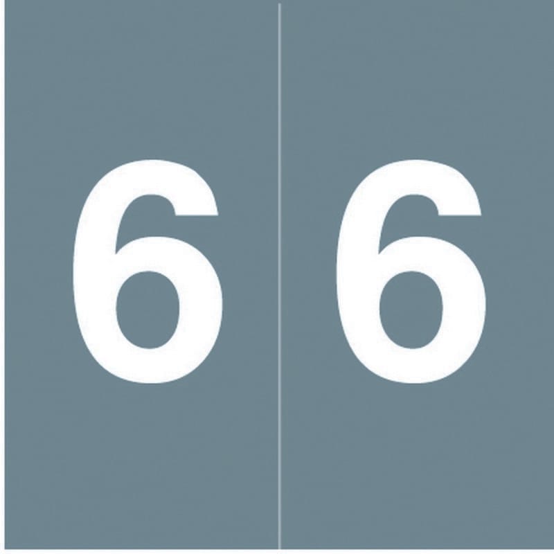 S & W SWNM Compatible "6" Numeric Labels, Laminated Stock, 1-1/2" x 1-1/2" Individual Numbers - Roll of 500