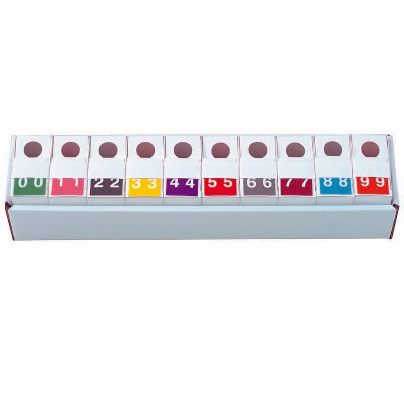 S & W SWNM Compatible Numeric Labels, Laminated Stock, 1-1/2" x 1-1/2", Starter Set - 10 Rolls of 500