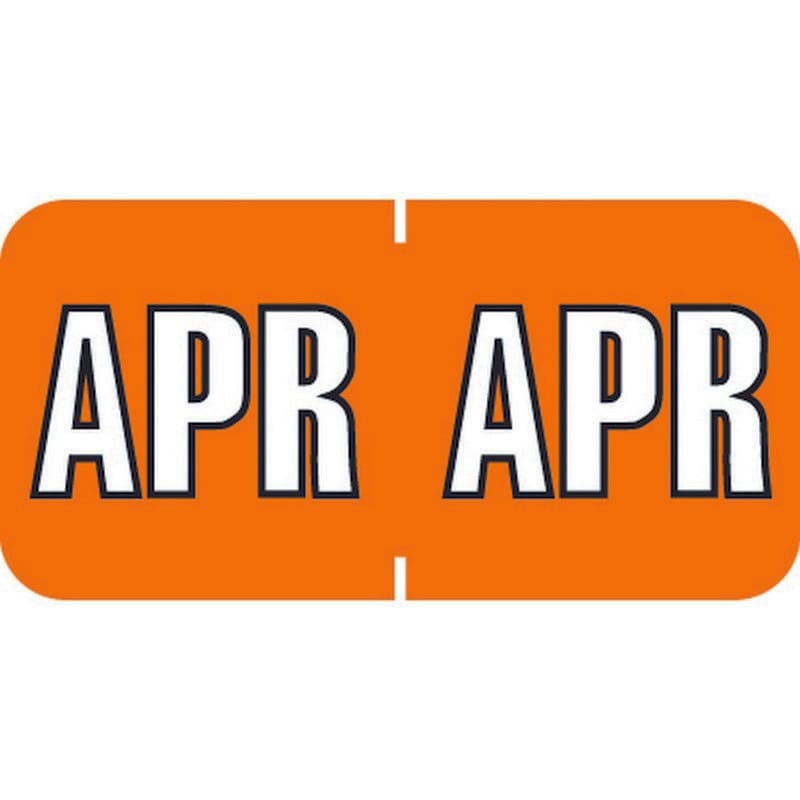 Sycom SYET Compatible "Apr" Month Labels, Laminated Stock,1-1/2" x 3/4", Individual Months - Pack of 252