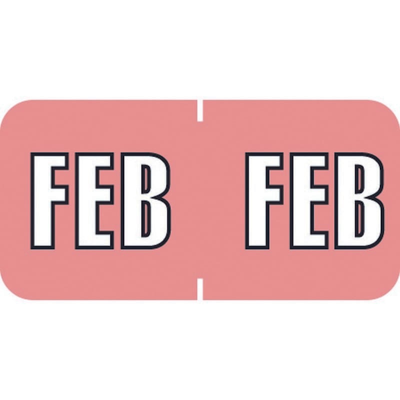 Sycom SYET Compatible "Feb" Month Labels, Laminated Stock,1-1/2" x 3/4", Individual Months - Pack of 252