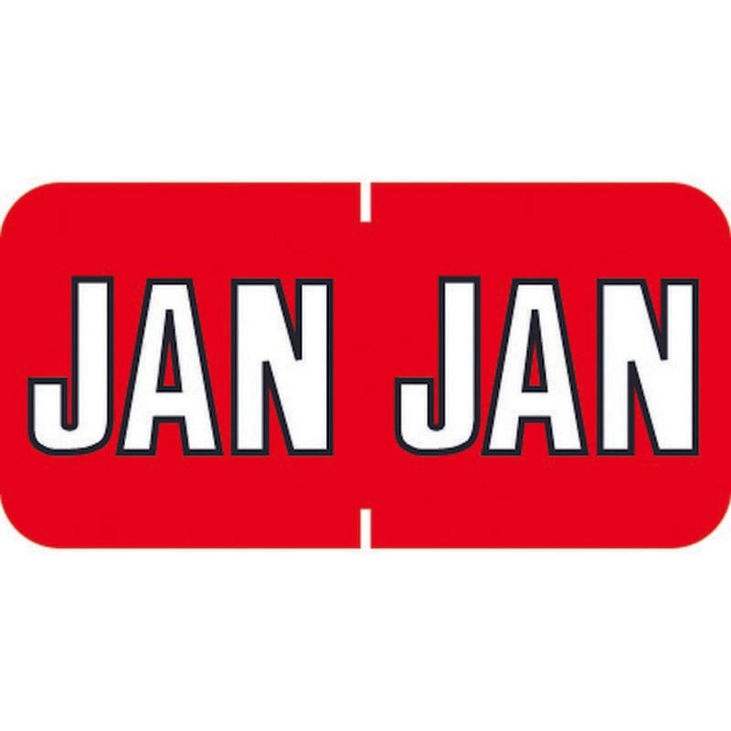 Sycom SYET Compatible "Jan" Month Labels, Laminated Stock,1-1/2" x 3/4", Individual Months - Pack of 252