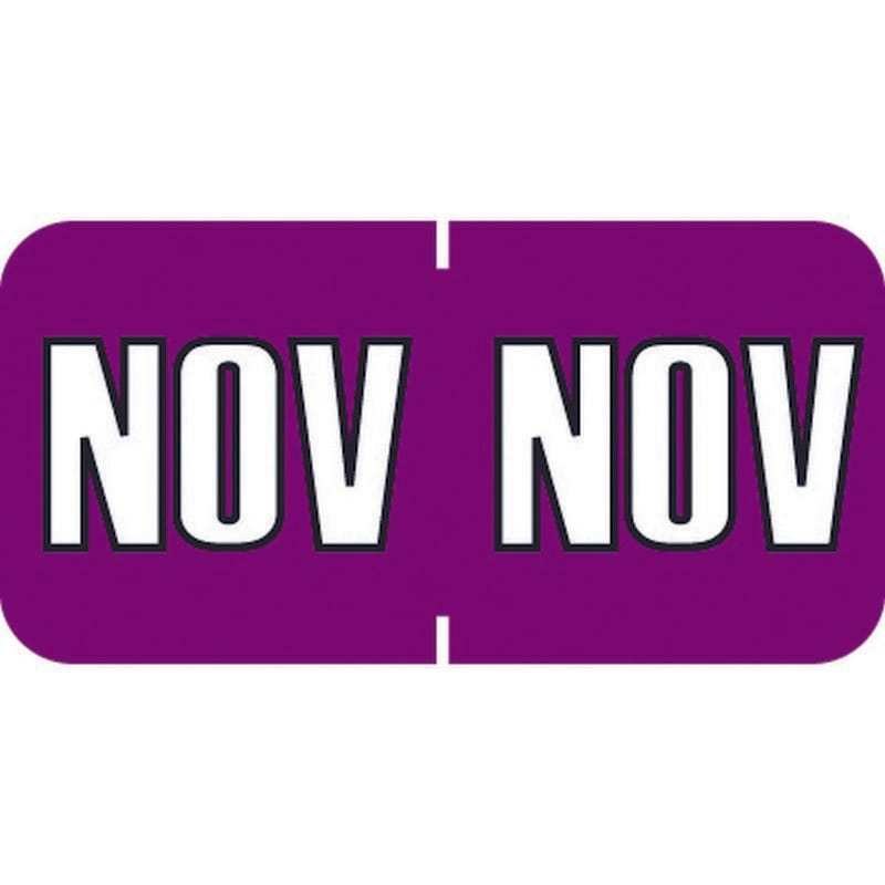 Sycom SYET Compatible "Nov" Month Labels, Laminated Stock,1-1/2" x 3/4", Individual Months - Pack of 252