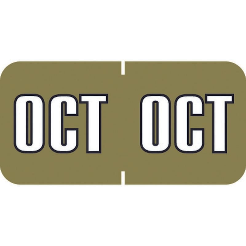 Sycom SYET Compatible "Oct" Month Labels, Laminated Stock,1-1/2" x 3/4", Individual Months - Pack of 252
