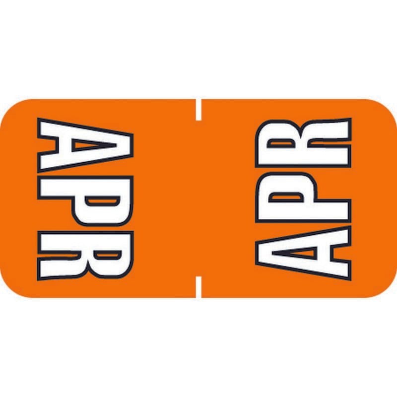 Sycom SYTT Compatible "Apr" Top tab Month Labels, Laminated Stock,1-1/2" x 3/4", Individual Months - Pack of 252