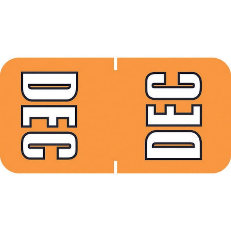 Sycom SYTT Compatible "Dec" Top tab Month Labels, Laminated Stock,1-1/2" x 3/4", Individual Months - Pack of 252