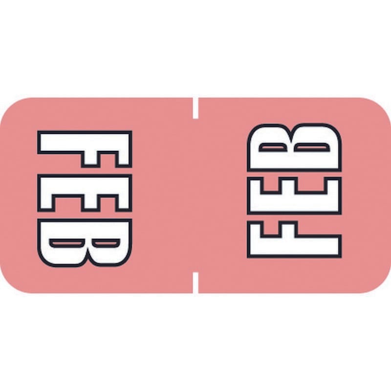 Sycom SYTT Compatible "Feb" Top tab Month Labels, Laminated Stock,1-1/2" x 3/4", Individual Months - Pack of 252