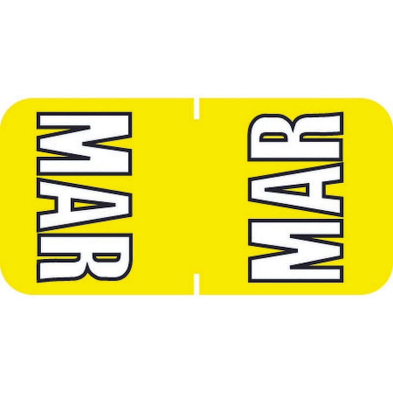Sycom SYTT Compatible "Mar" Top tab Month Labels, Laminated Stock,1-1/2" x 3/4", Individual Months - Pack of 252