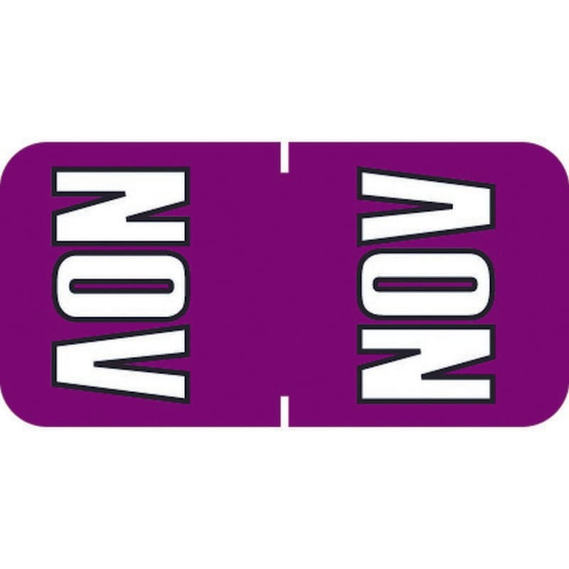 Sycom SYTT Compatible "Nov" Top tab Month Labels, Laminated Stock,1-1/2" x 3/4", Individual Months - Pack of 252