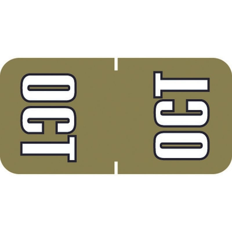 Sycom SYTT Compatible "Oct" Top tab Month Labels, Laminated Stock,1-1/2" x 3/4", Individual Months - Pack of 252
