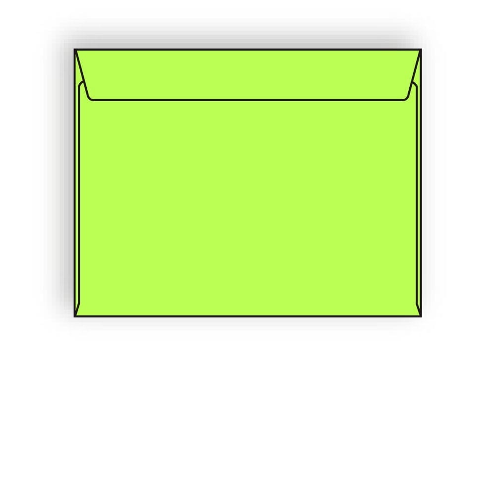 Open Side Booklet Envelopes, 6" x 9", 24#, Brightly Colored Lime, Acid Free, Side Seams (Box of 500)