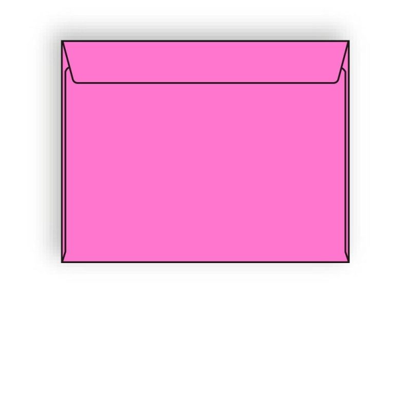 Open Side Booklet Envelopes, 9" x 12", 28#, Brightly Colored Pink, Acid Free, Side Seams (Box of 500)