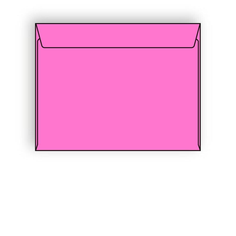 Open Side Booklet Envelopes, 9" x 12", 28#, Brightly Colored Pink, Acid Free, Side Seams (Box of 500)