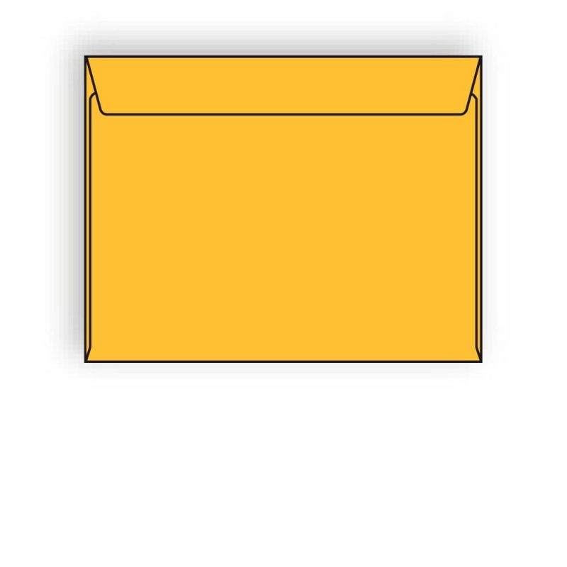 Open Side Booklet Envelopes, 9" x 12", 28#, Brightly Colored Tangerine, Acid Free, Side Seams (Box of 500)