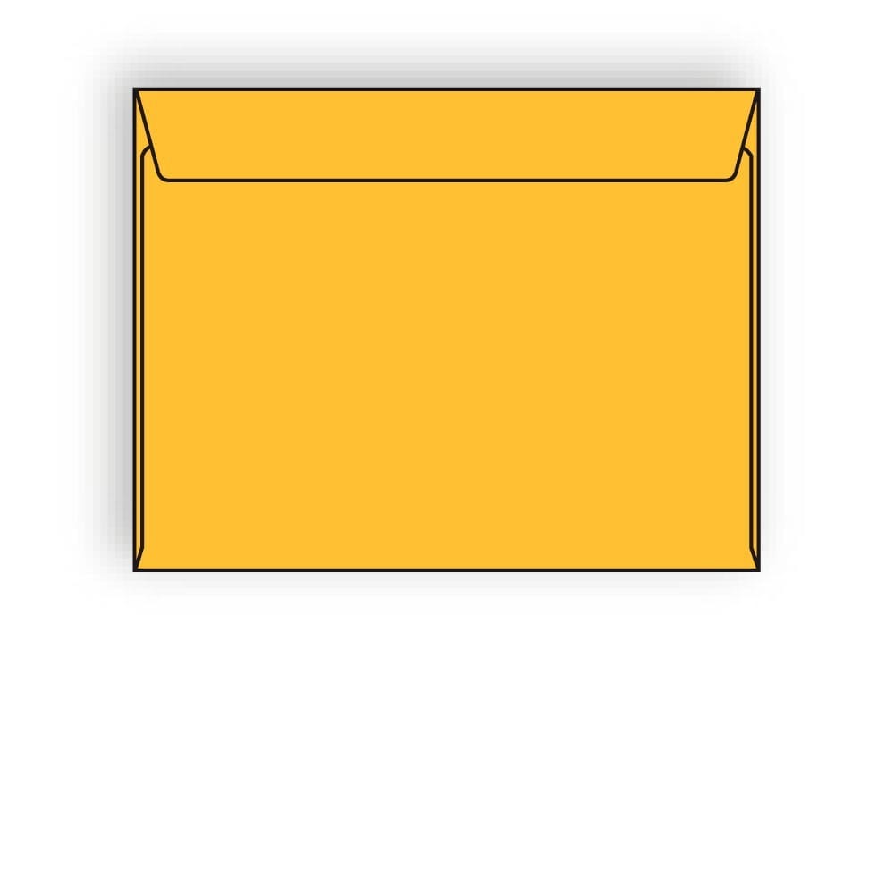 Open Side Booklet Envelopes, 9" x 12", 28#, Brightly Colored Tangerine, Acid Free, Side Seams (Box of 500)