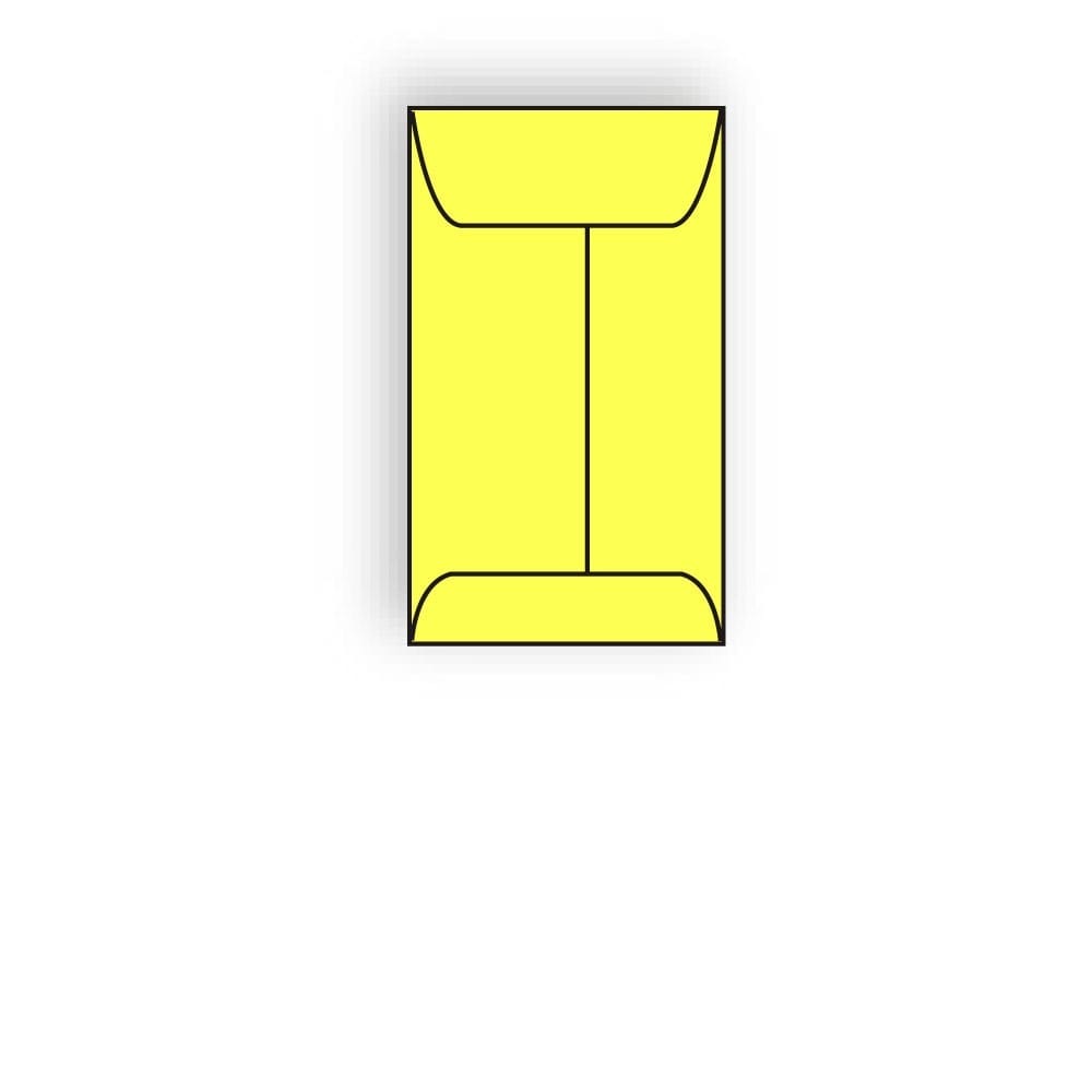 #5-1/2F Open End Coin Envelopes, 3-1/8" x 5-1/2", 24#, Brightly Colored Lemon, Acid Free, Center Seam (Box of 500)